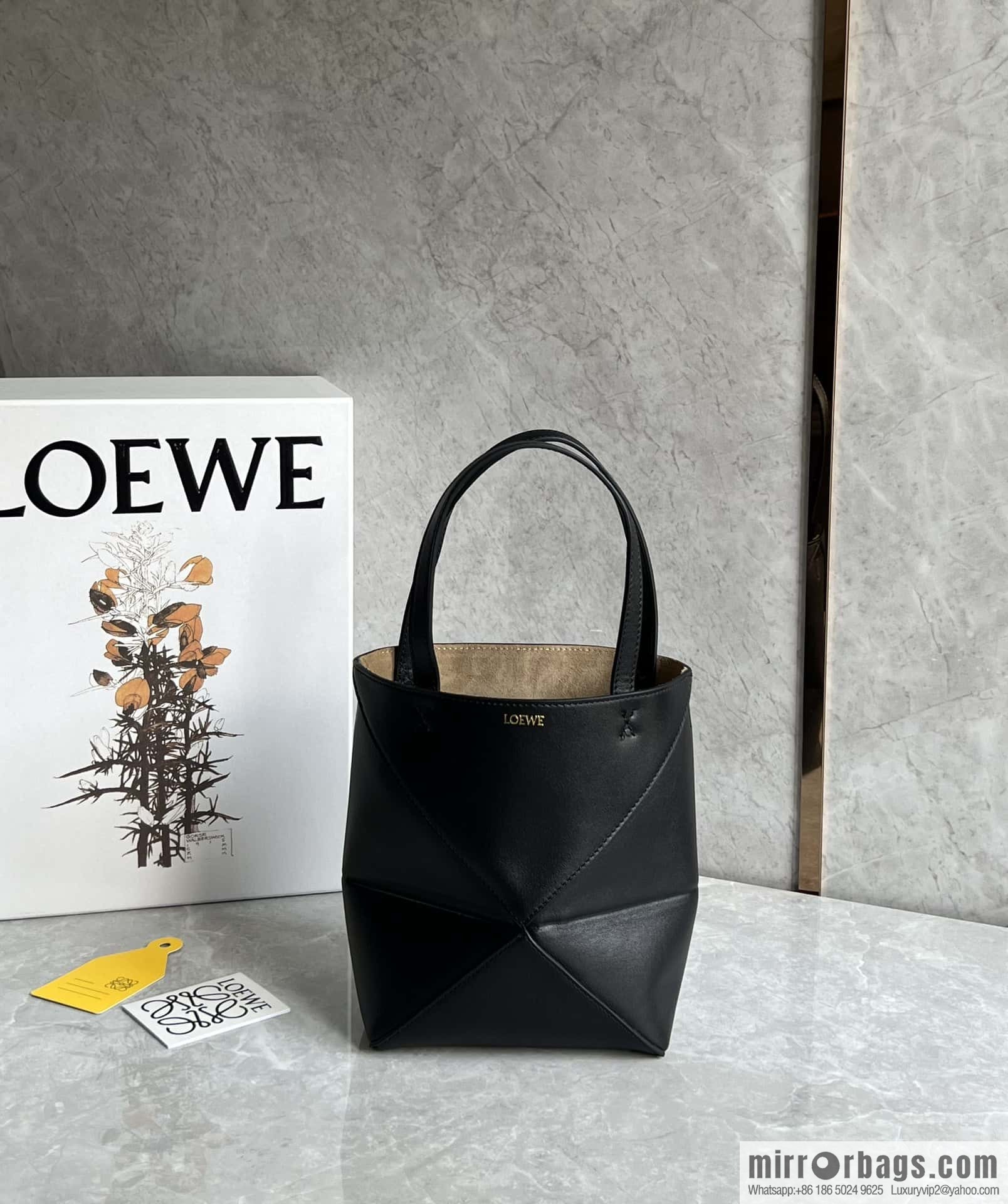 LOEWE puzzle folding series foldable tote bag 0695 black