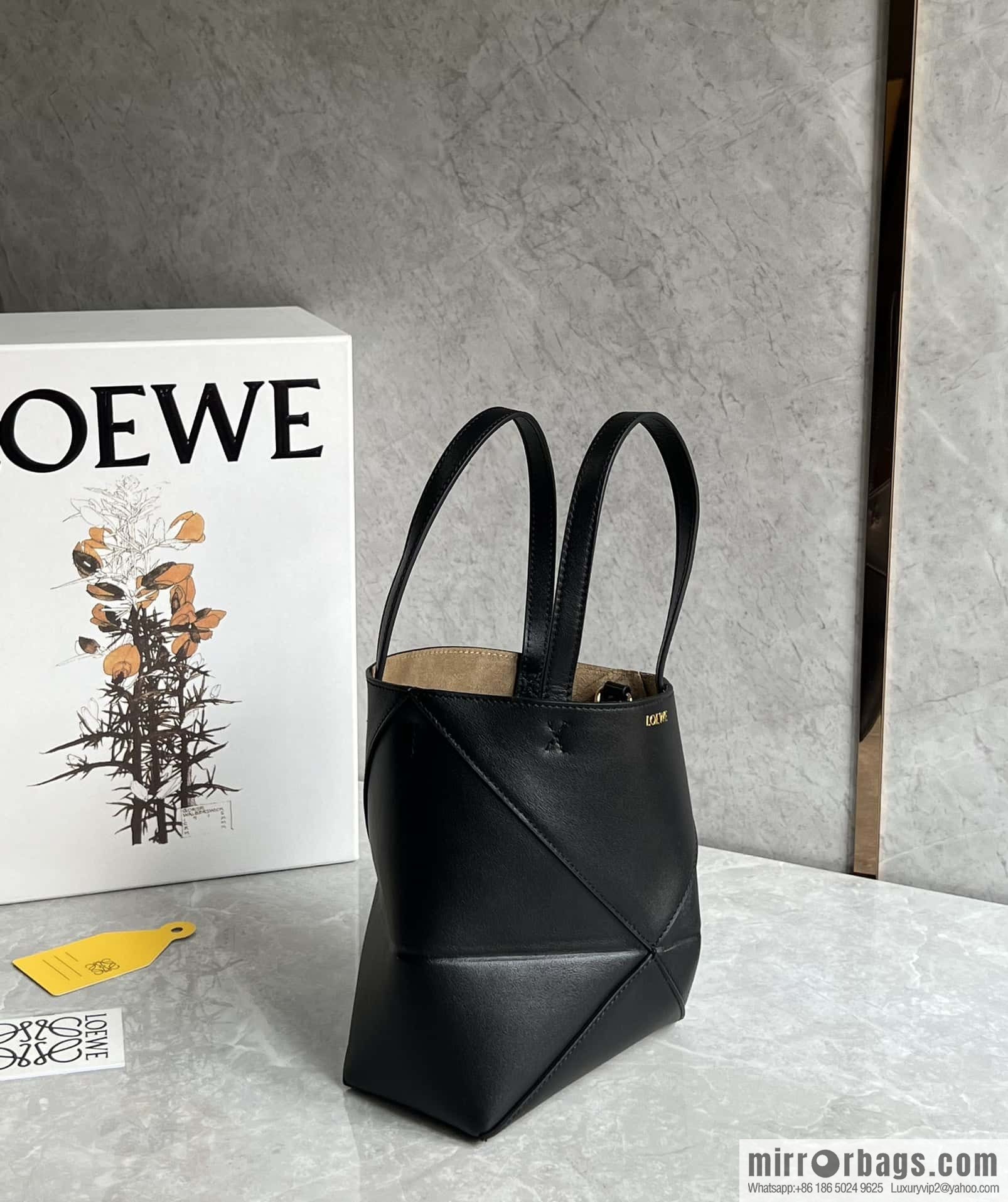 LOEWE puzzle folding series foldable tote bag 0695 black