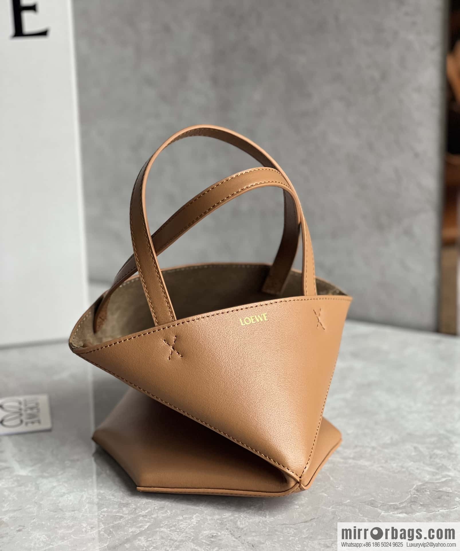 LOEWE puzzle folding series foldable tote bag 0695 brown