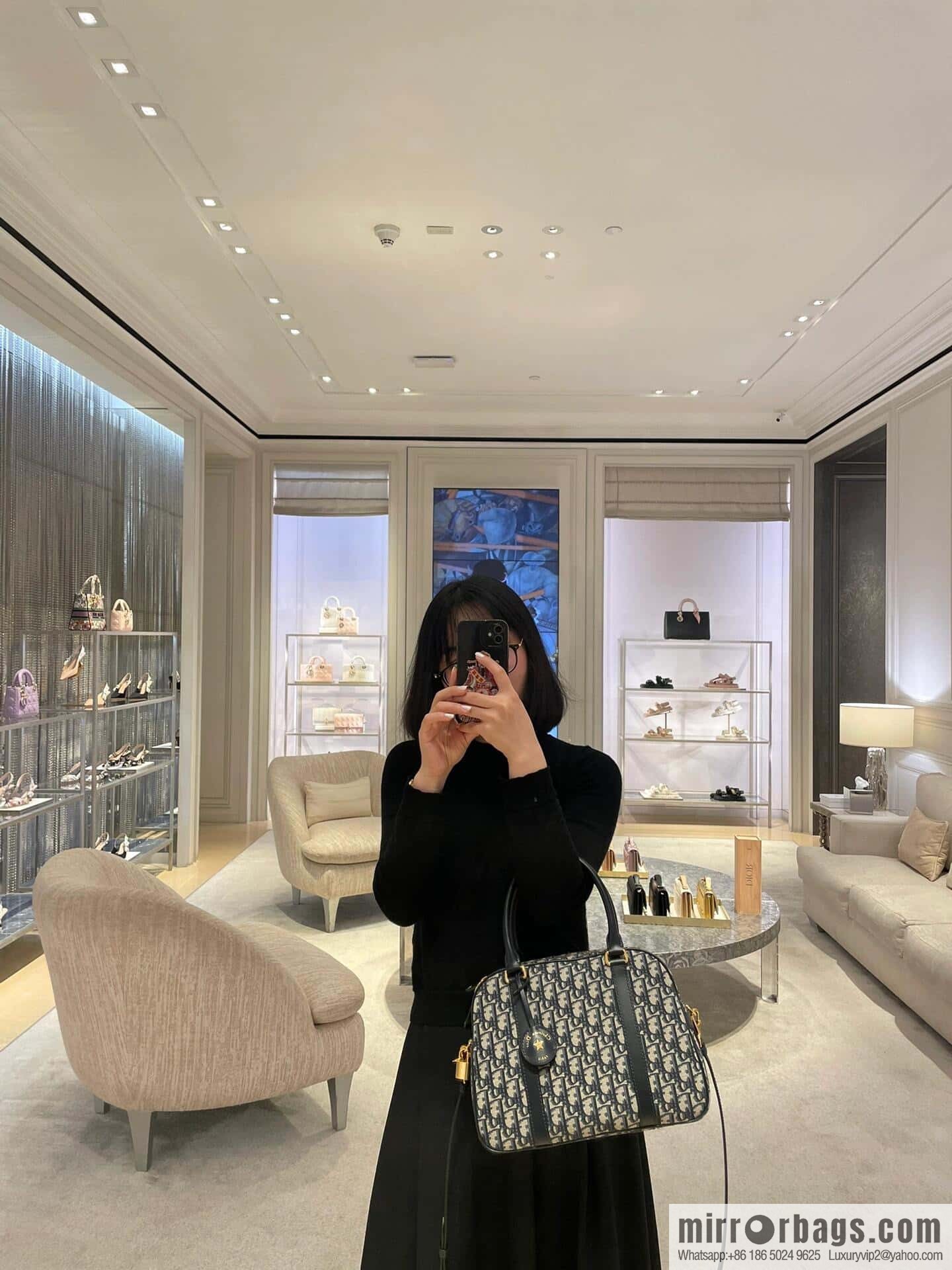 Dior D-Vibe Bowling Bag Large