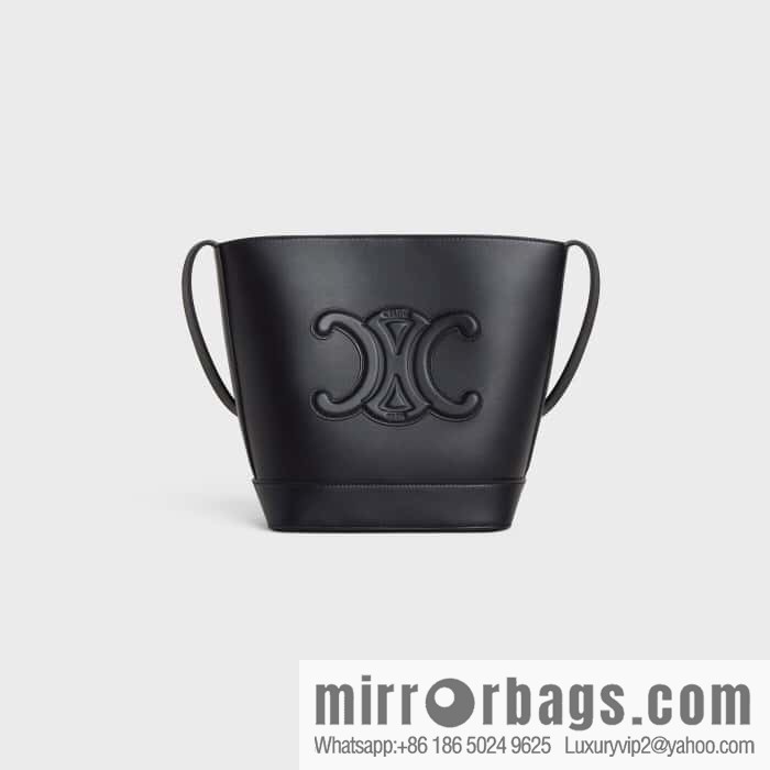 CELINE CUIR TRIOMPHE Small smooth leather bucket bag 198243