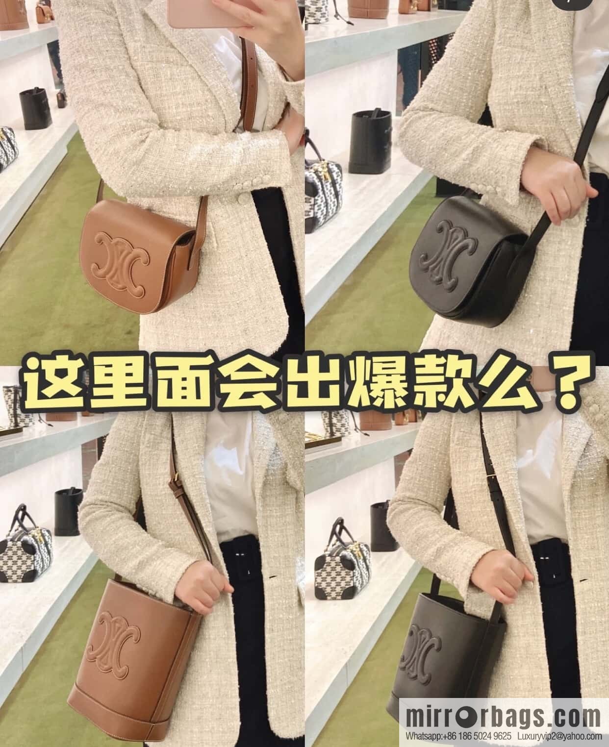 Celine CUIR TRIOMPHE handbag saddle bag 198263