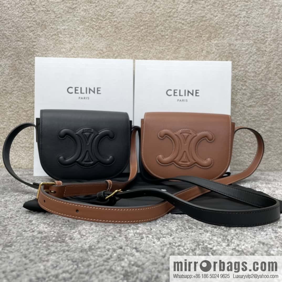 Celine CUIR TRIOMPHE handbag saddle bag 198263
