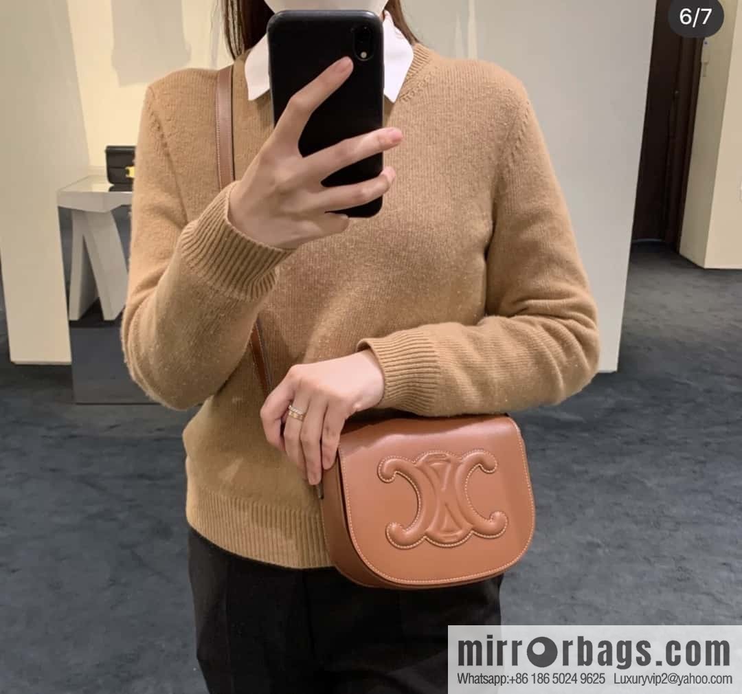 Celine CUIR TRIOMPHE handbag saddle bag 198263