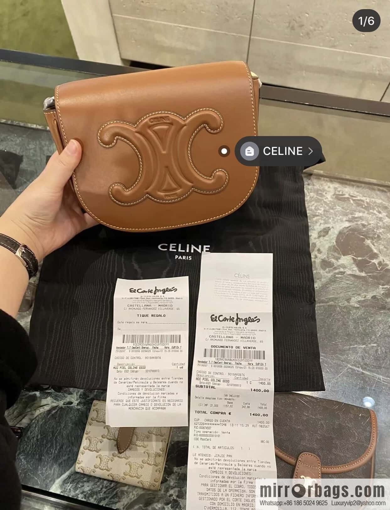 Celine CUIR TRIOMPHE handbag saddle bag 198263