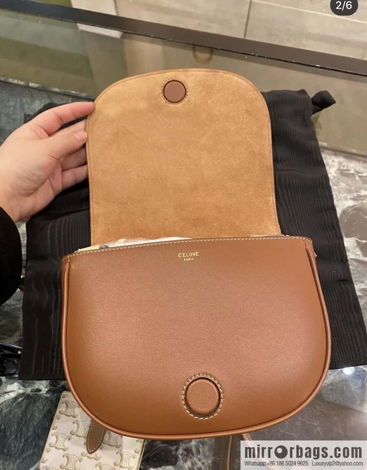 Celine CUIR TRIOMPHE handbag saddle bag 198263