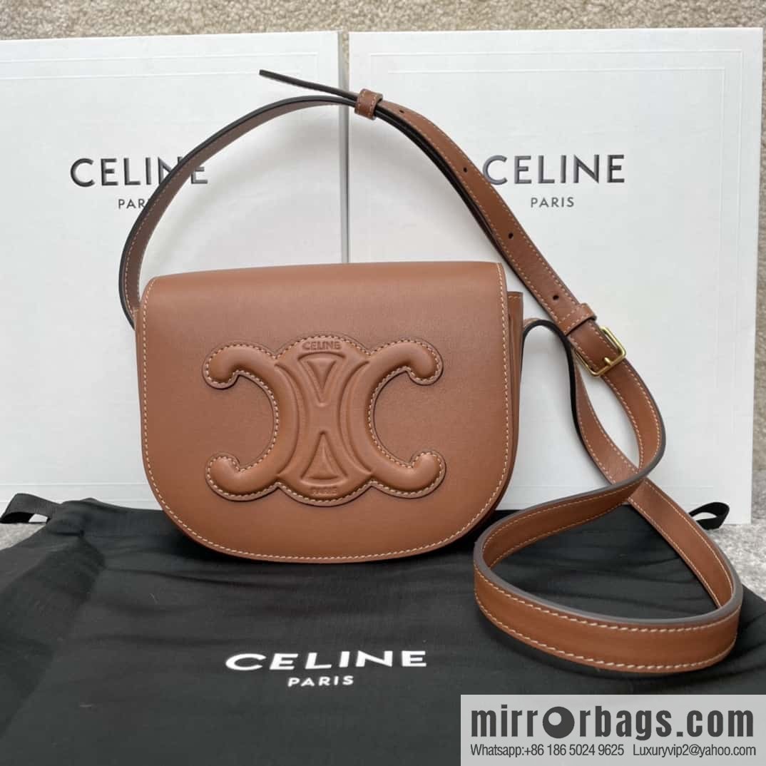 Celine CUIR TRIOMPHE handbag saddle bag 198263
