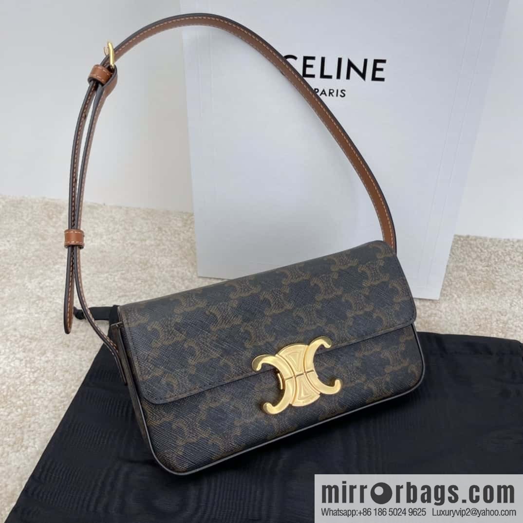 CELINE CUIR TRIOMPHE logo printed bovine leather (fabric) shoulder backpack 194142
