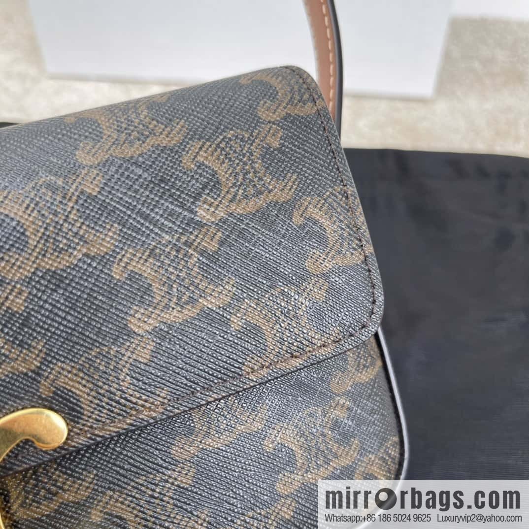 CELINE CUIR TRIOMPHE logo printed bovine leather (fabric) shoulder backpack 194142