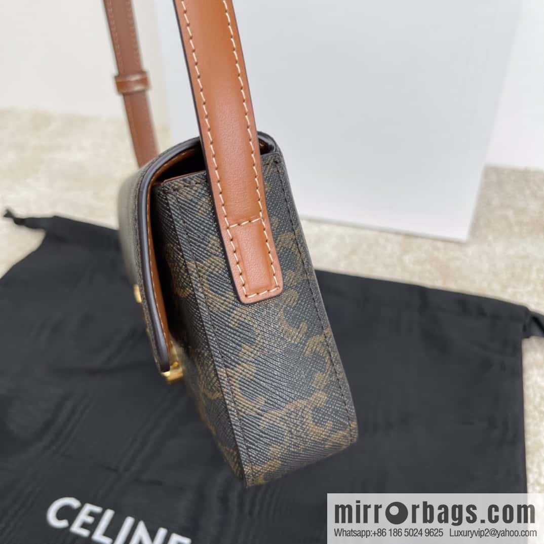 CELINE CUIR TRIOMPHE logo printed bovine leather (fabric) shoulder backpack 194142