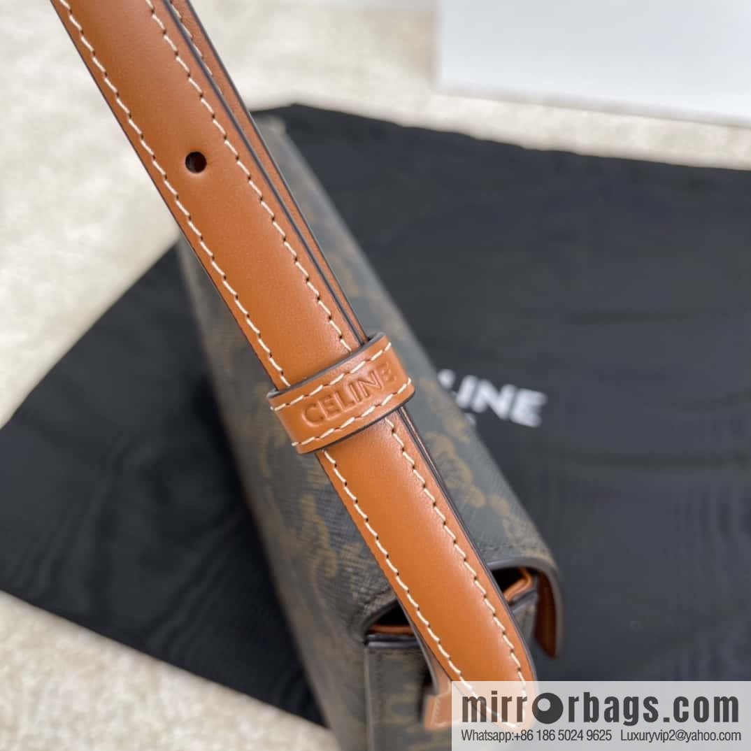 CELINE CUIR TRIOMPHE logo printed bovine leather (fabric) shoulder backpack 194142