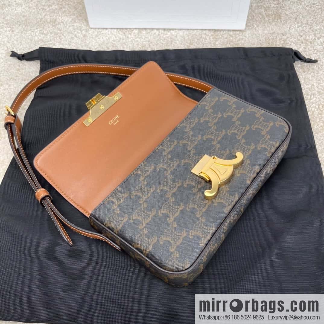 CELINE CUIR TRIOMPHE logo printed bovine leather (fabric) shoulder backpack 194142