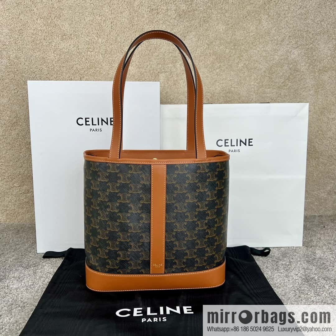 CELINE CABAS small logo printed cow leather (fabric) handbag 115082