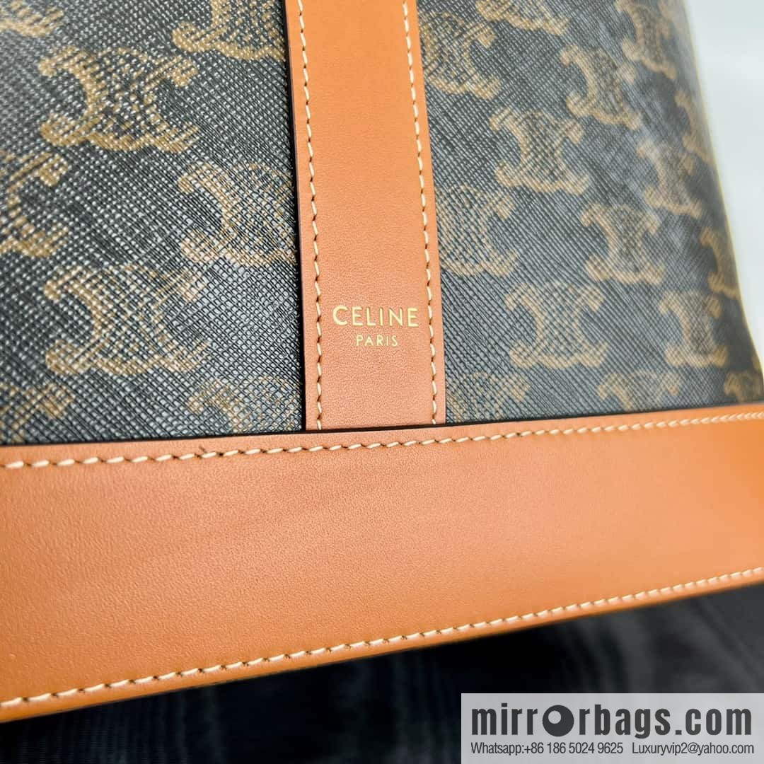 CELINE CABAS small logo printed cow leather (fabric) handbag 115082