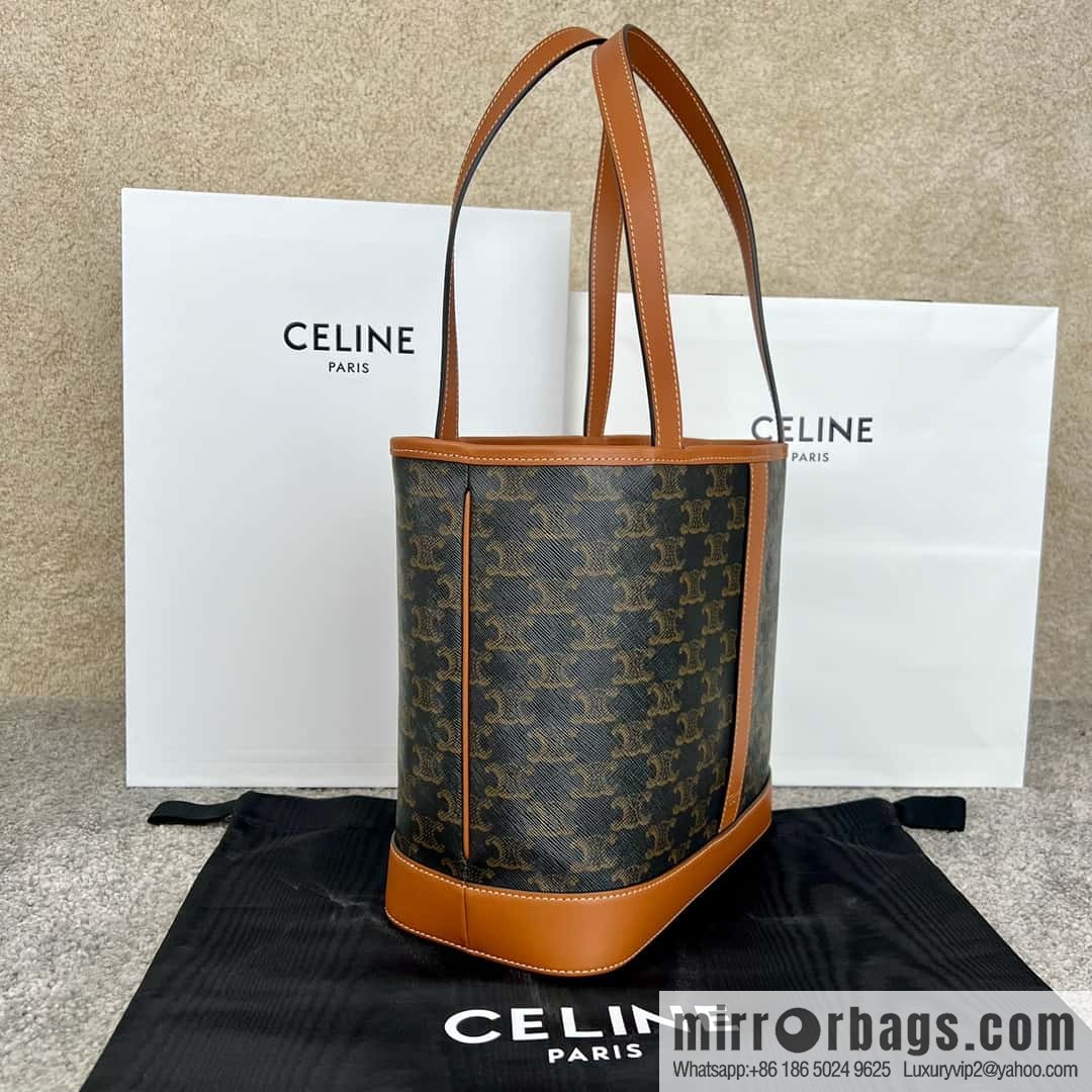 CELINE CABAS small logo printed cow leather (fabric) handbag 115082