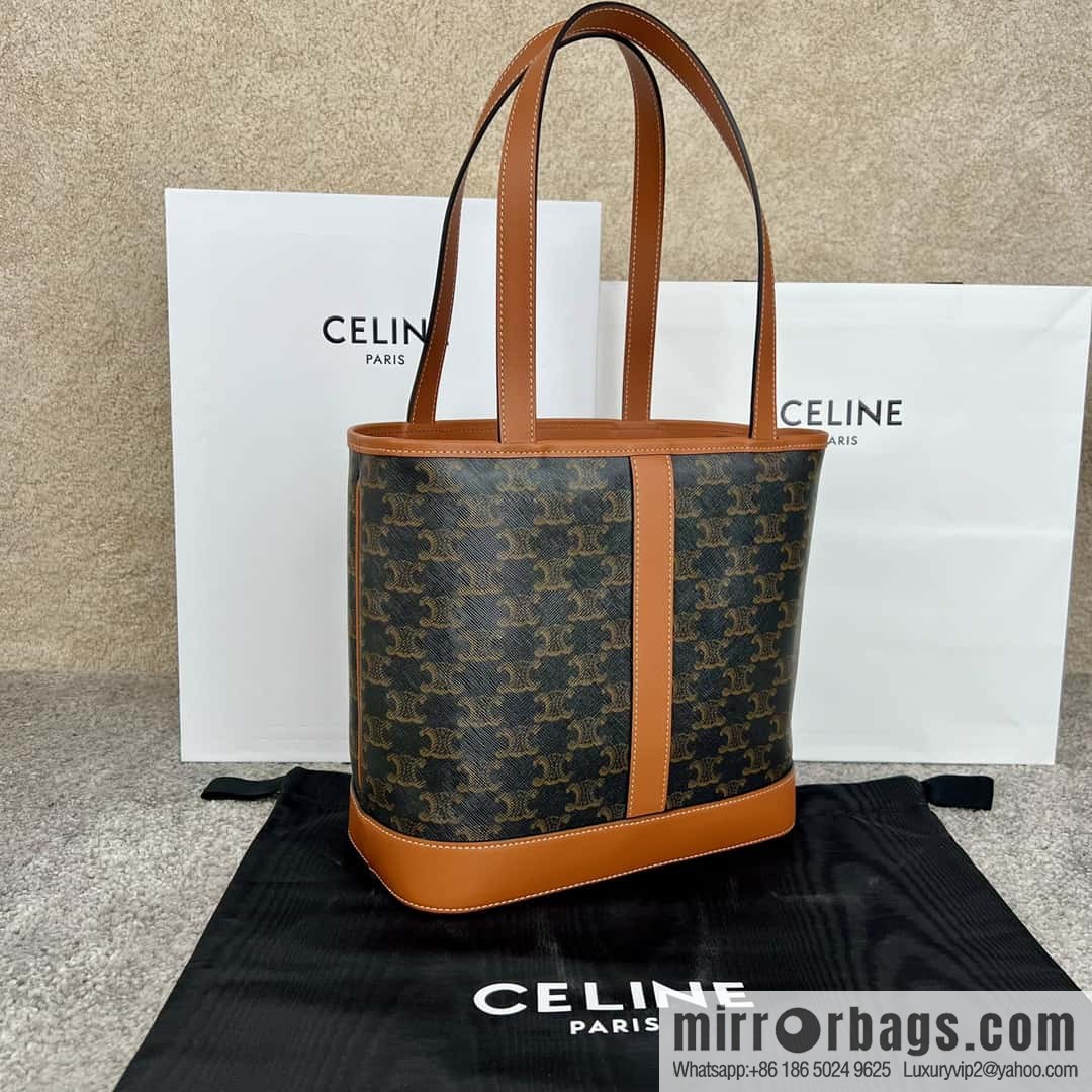 CELINE CABAS small logo printed cow leather (fabric) handbag 115082