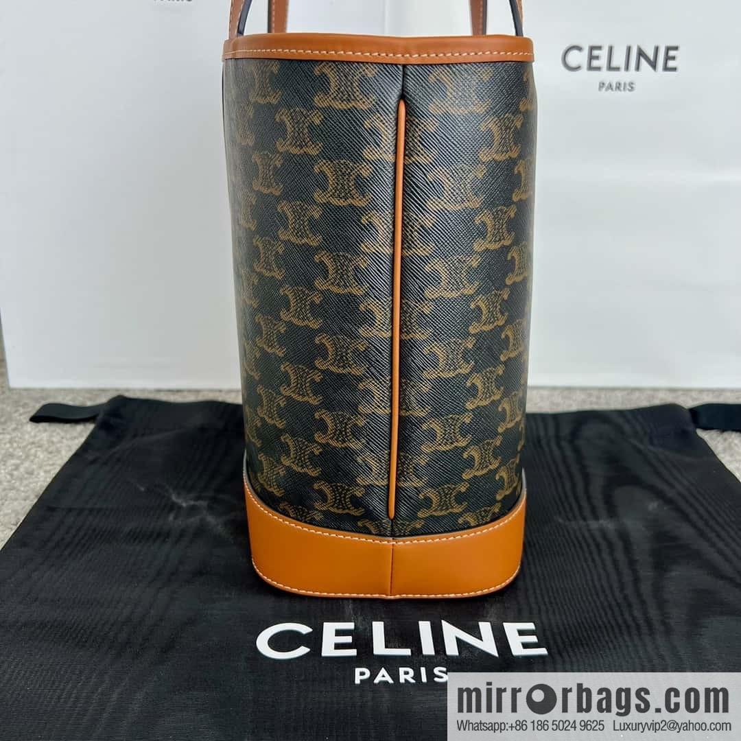 CELINE CABAS small logo printed cow leather (fabric) handbag 115082