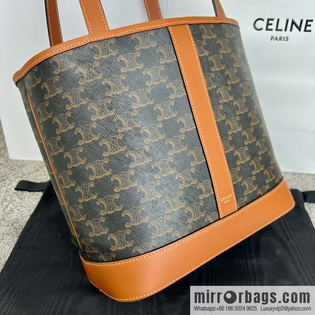 CELINE CABAS small logo printed cow leather (fabric) handbag 115082