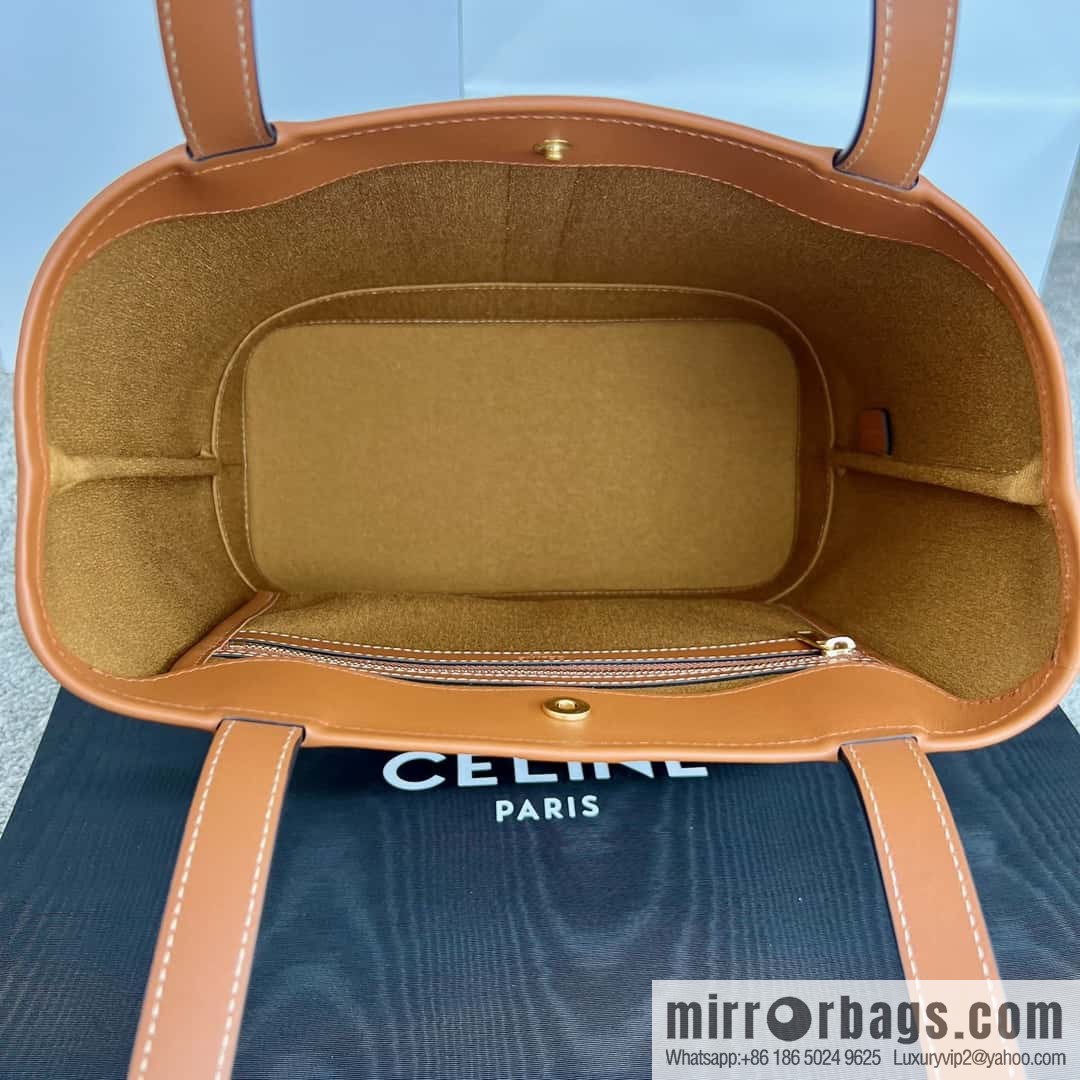 CELINE CABAS small logo printed cow leather (fabric) handbag 115082