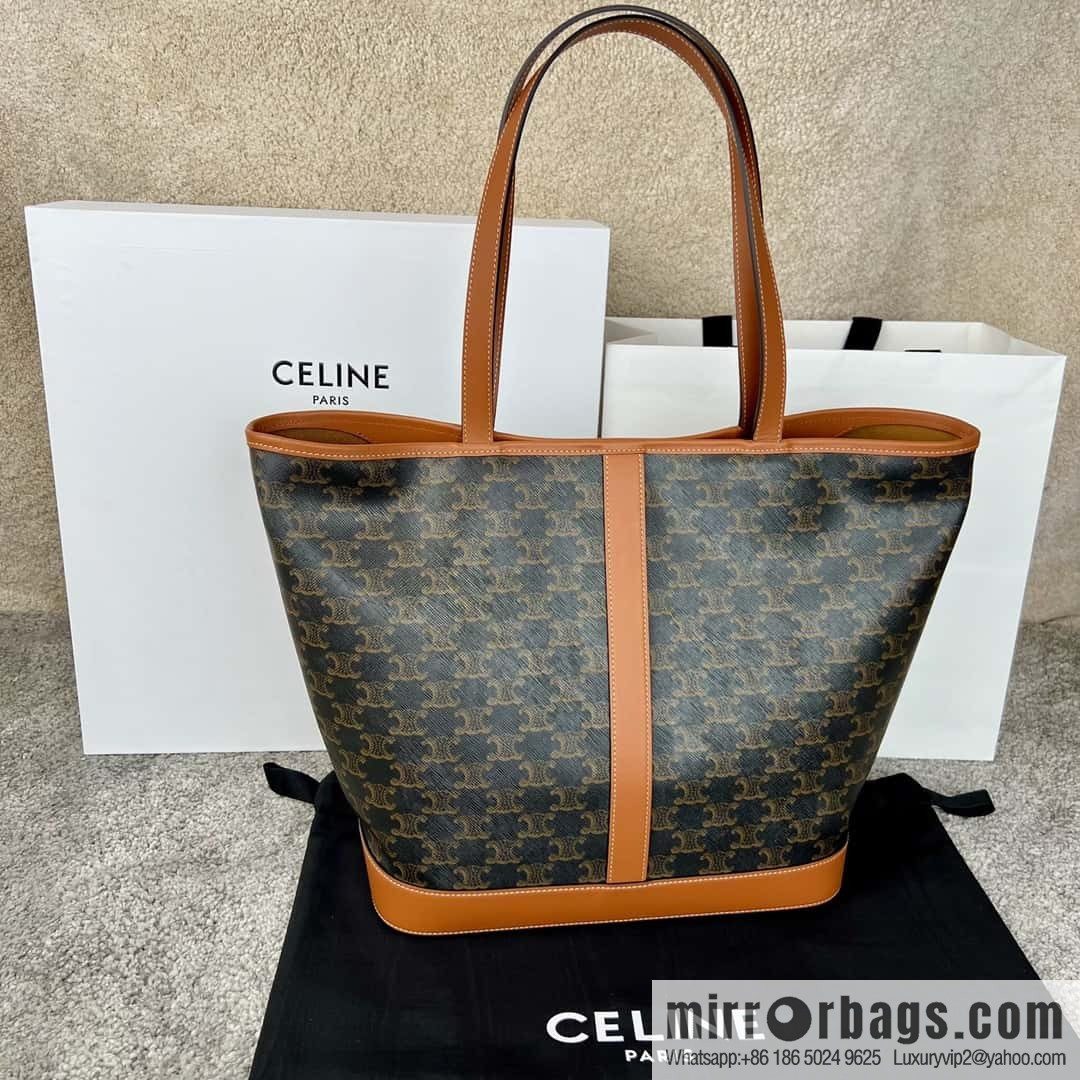 CELINE CABAS M logo printed cow leather (fabric) handbag 115072