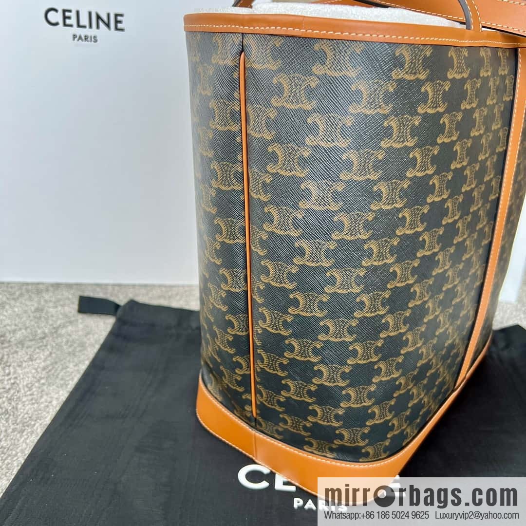 CELINE CABAS M logo printed cow leather (fabric) handbag 115072