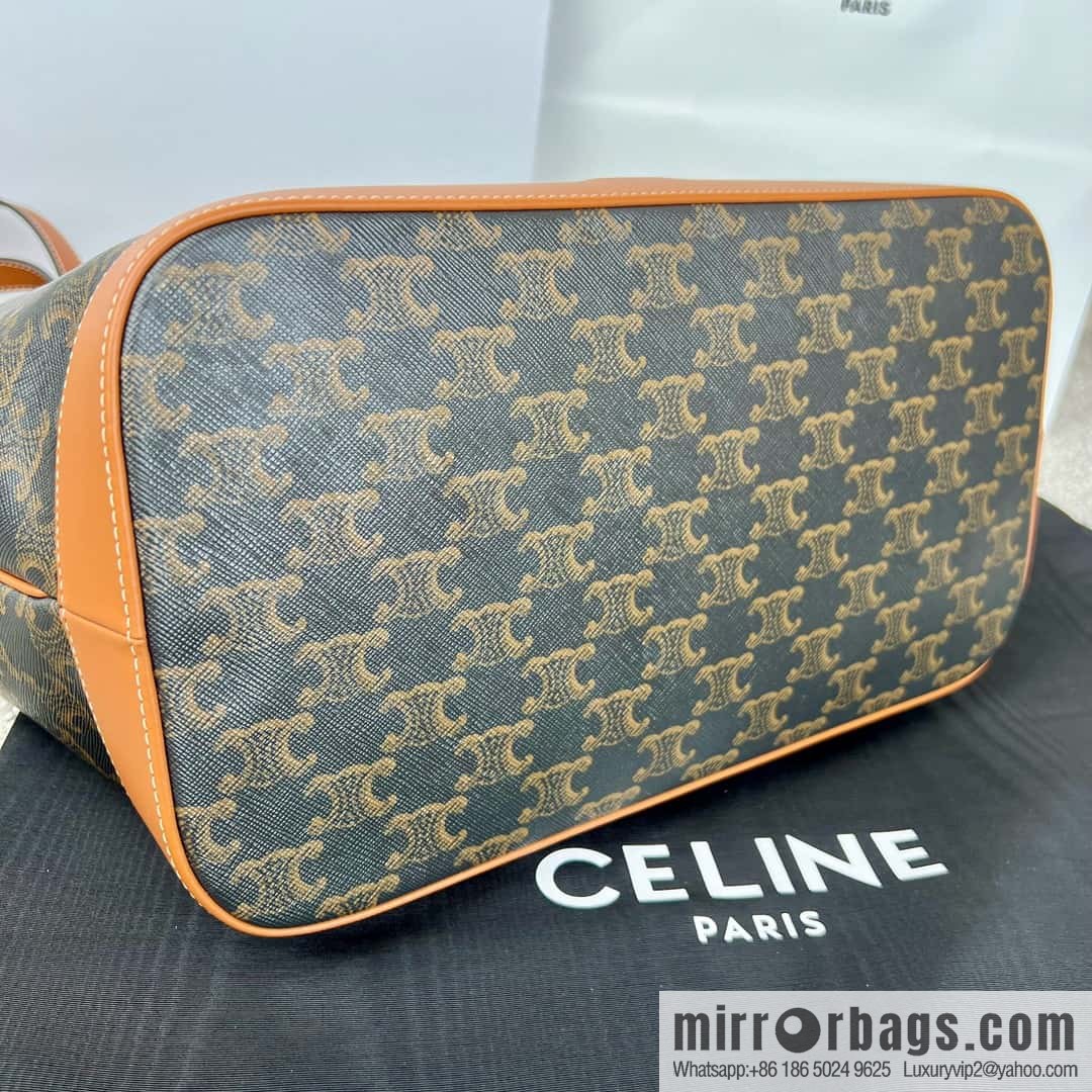 CELINE CABAS M logo printed cow leather (fabric) handbag 115072