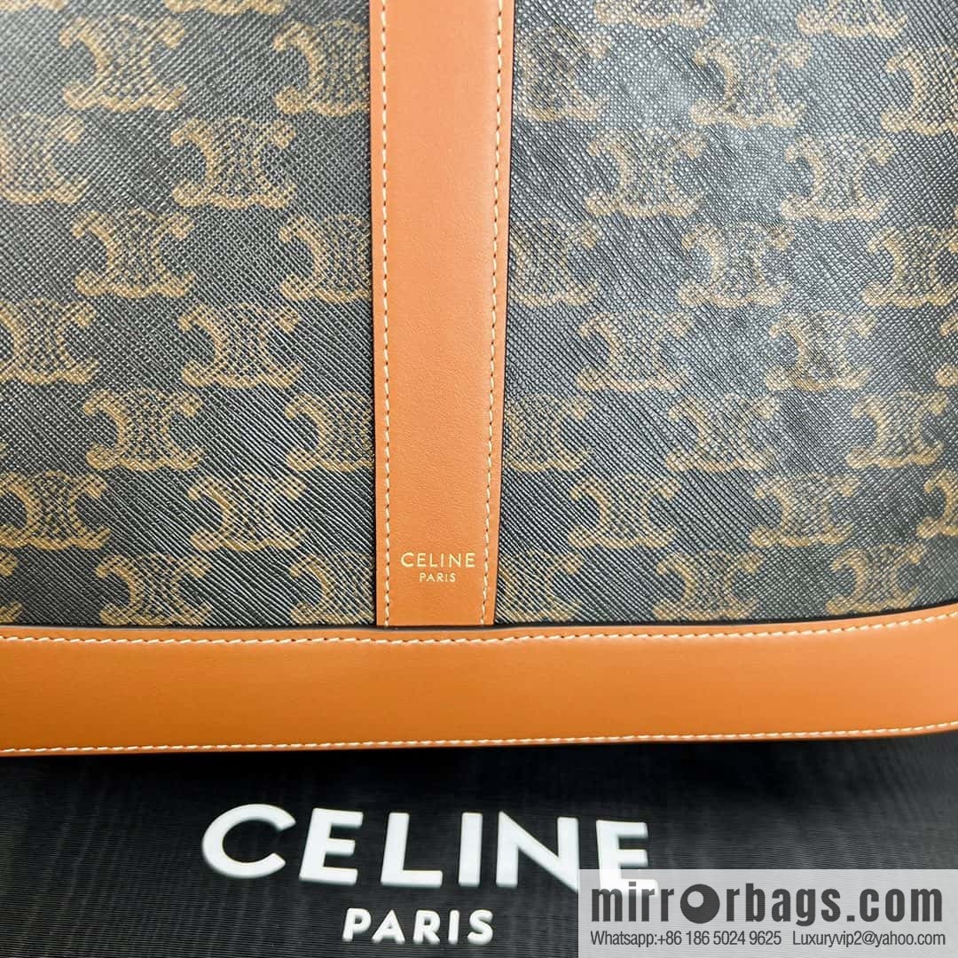 CELINE CABAS M logo printed cow leather (fabric) handbag 115072