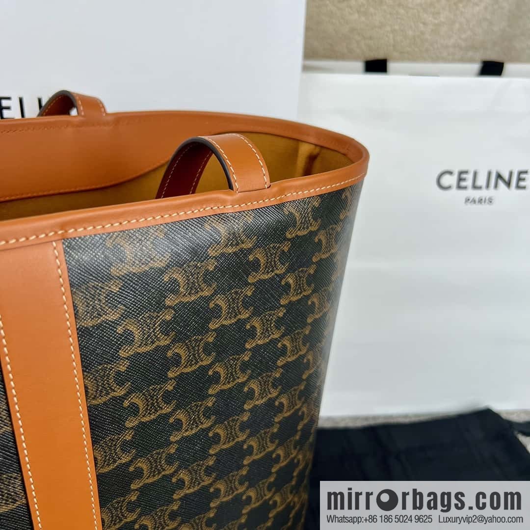 CELINE CABAS M logo printed cow leather (fabric) handbag 115072