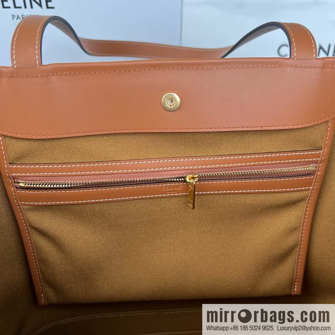 CELINE CABAS M logo printed cow leather (fabric) handbag 115072