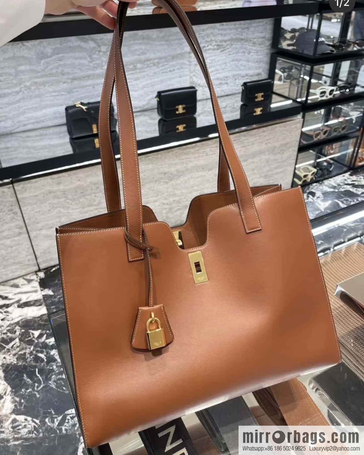 CELINE CABAS 16 smooth cow leather (fabric) handbag 112583