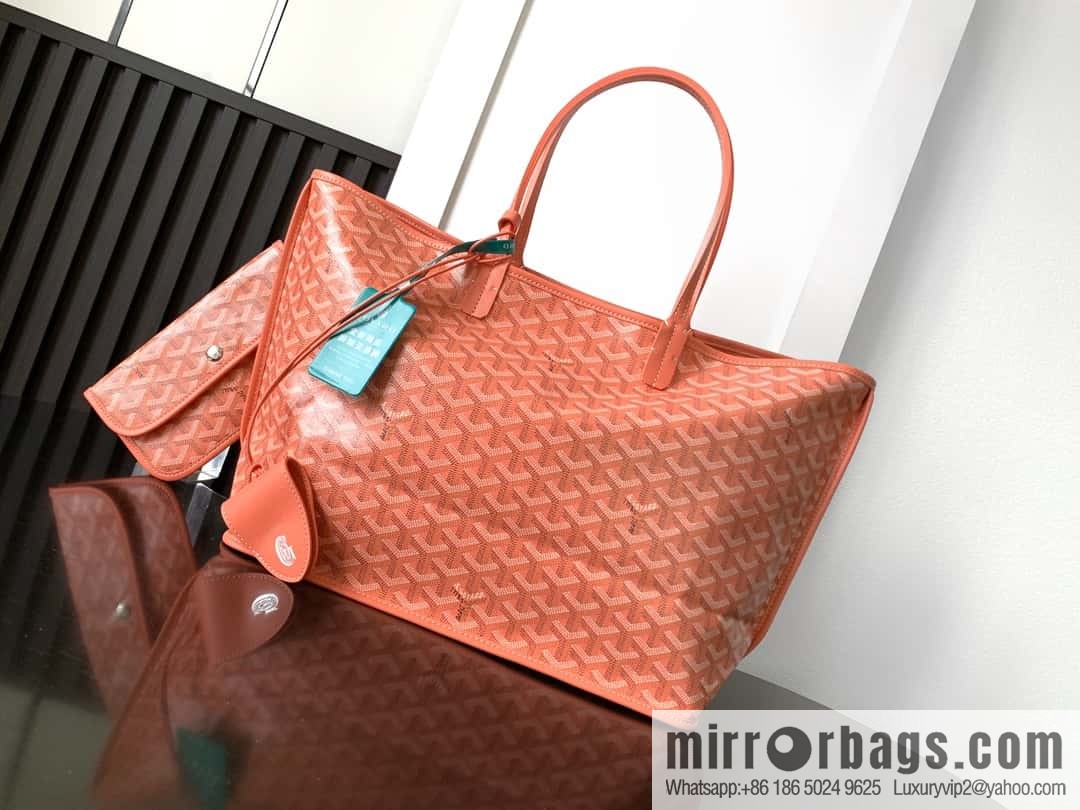 Goyard Goya Anjou small bag Goyardine canvas 020166M seahorse embroidery - coral powder tote bag shopping bag