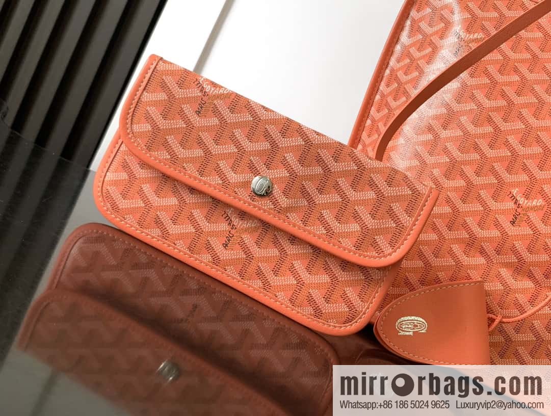 Goyard Goya Anjou small bag Goyardine canvas 020166M seahorse embroidery - coral powder tote bag shopping bag