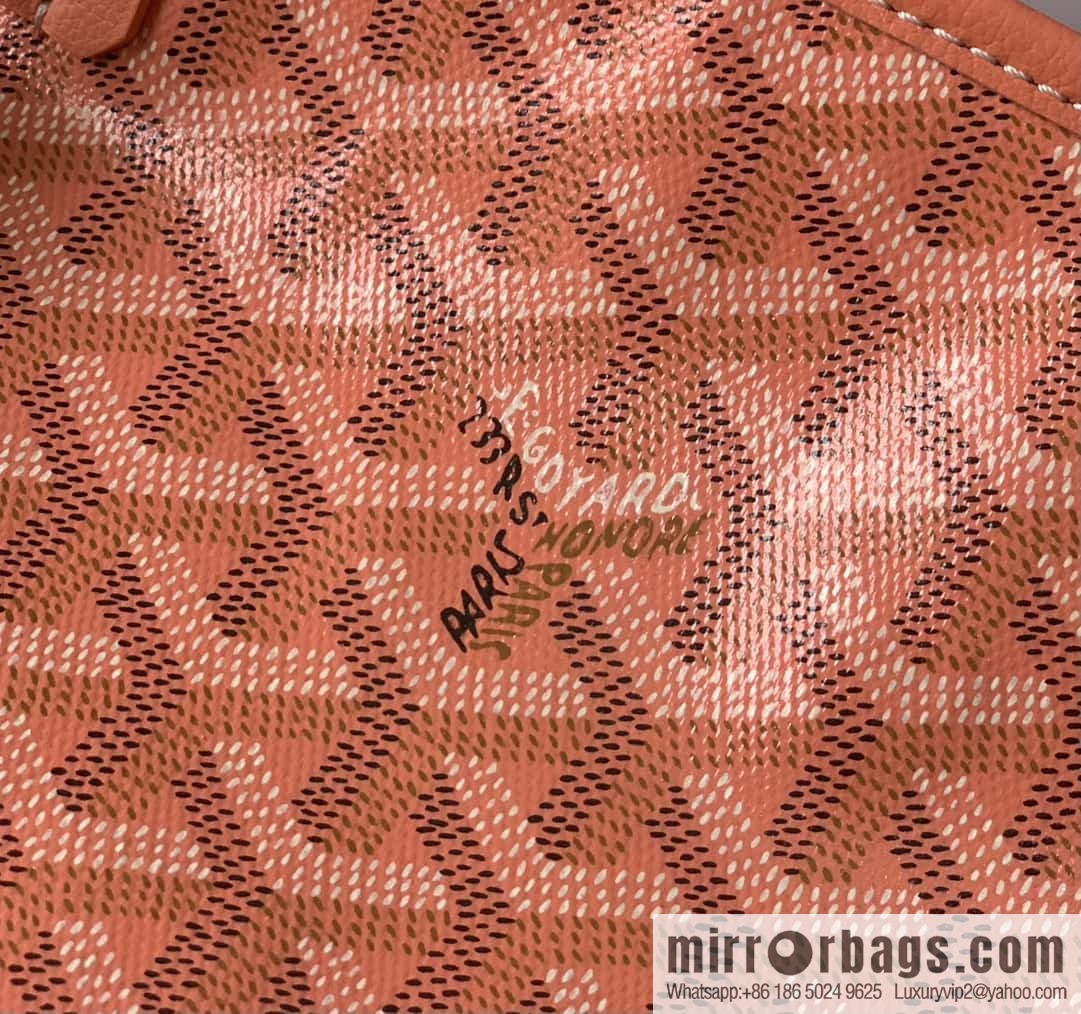 Goyard Goya Anjou small bag Goyardine canvas 020166M seahorse embroidery - coral powder tote bag shopping bag