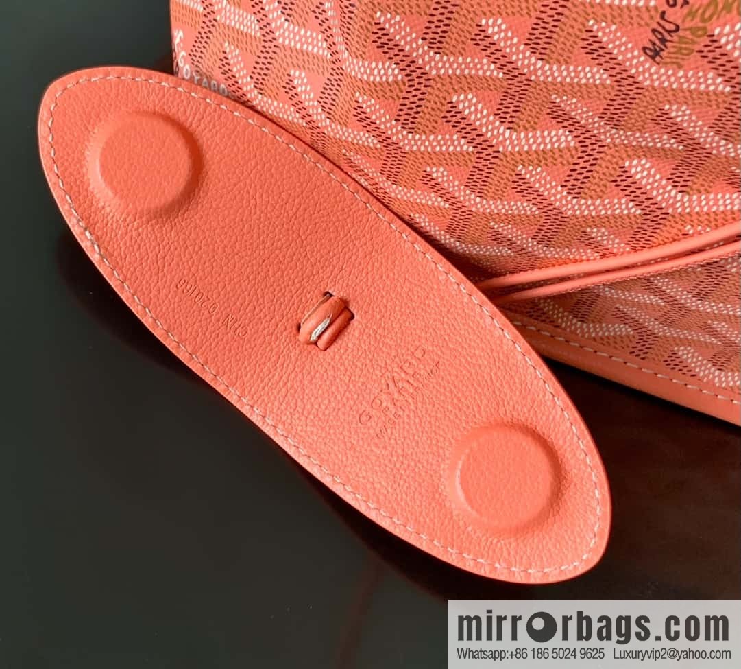 Goyard Goya Anjou small bag Goyardine canvas 020166M seahorse embroidery - coral powder tote bag shopping bag