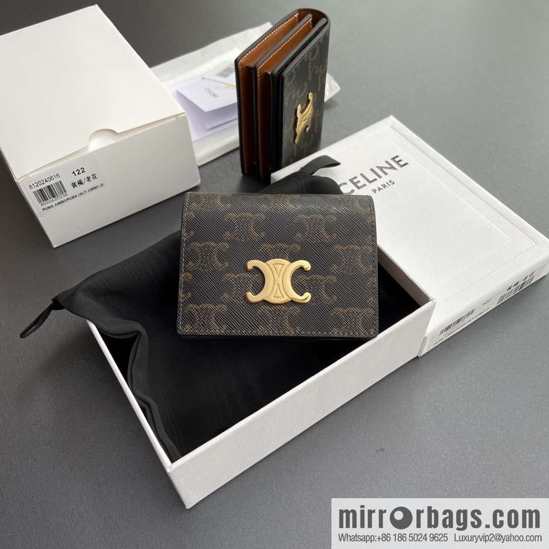 CELINE TRIOMPHE logo printed card holder 10M122DB7.04LU 123