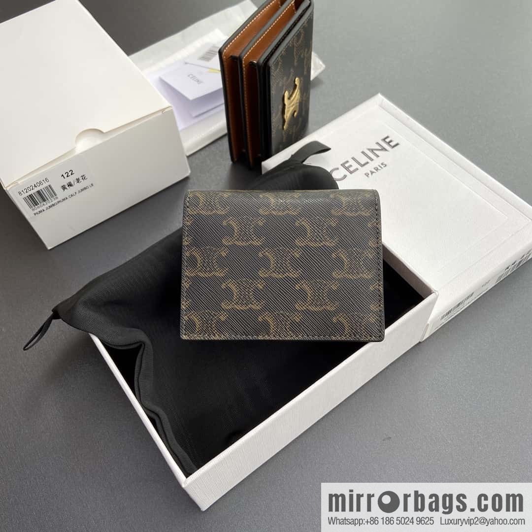 CELINE TRIOMPHE logo printed card holder 10M122DB7.04LU 123