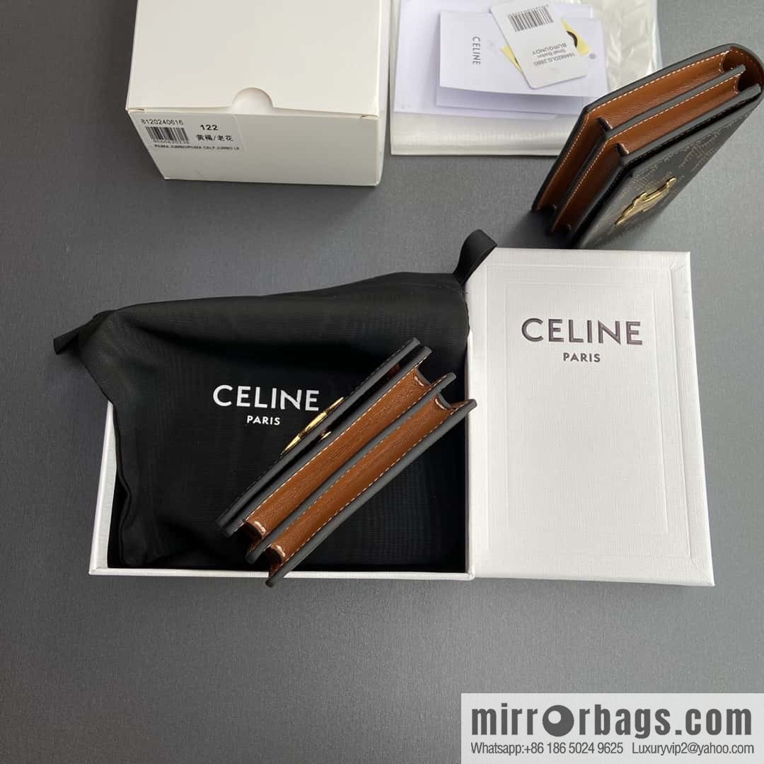 CELINE TRIOMPHE logo printed card holder 10M122DB7.04LU 123