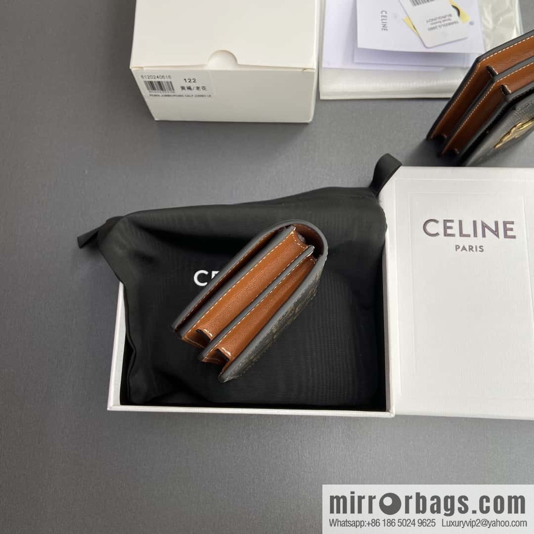 CELINE TRIOMPHE logo printed card holder 10M122DB7.04LU 123