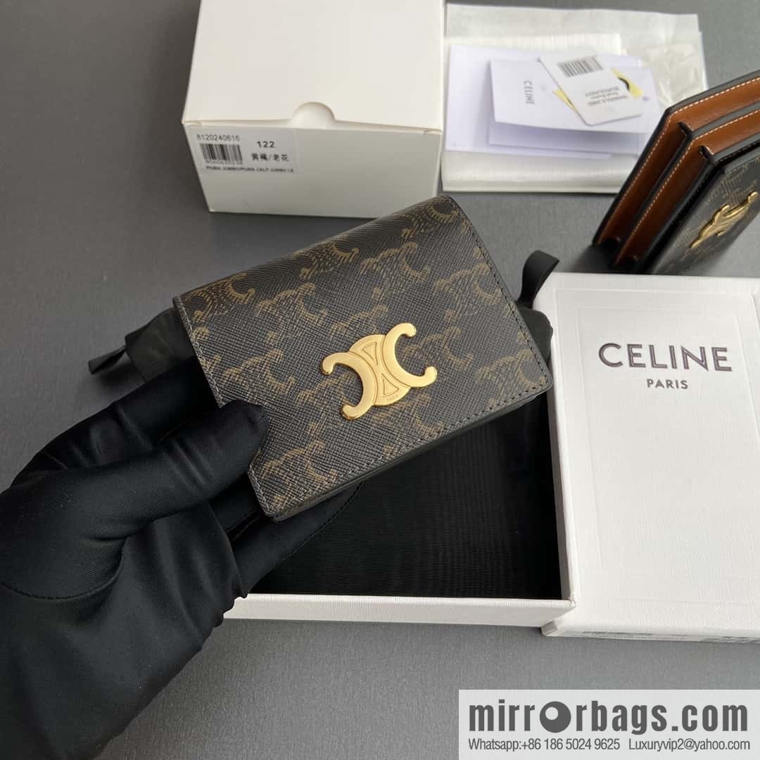 CELINE TRIOMPHE logo printed card holder 10M122DB7.04LU 123