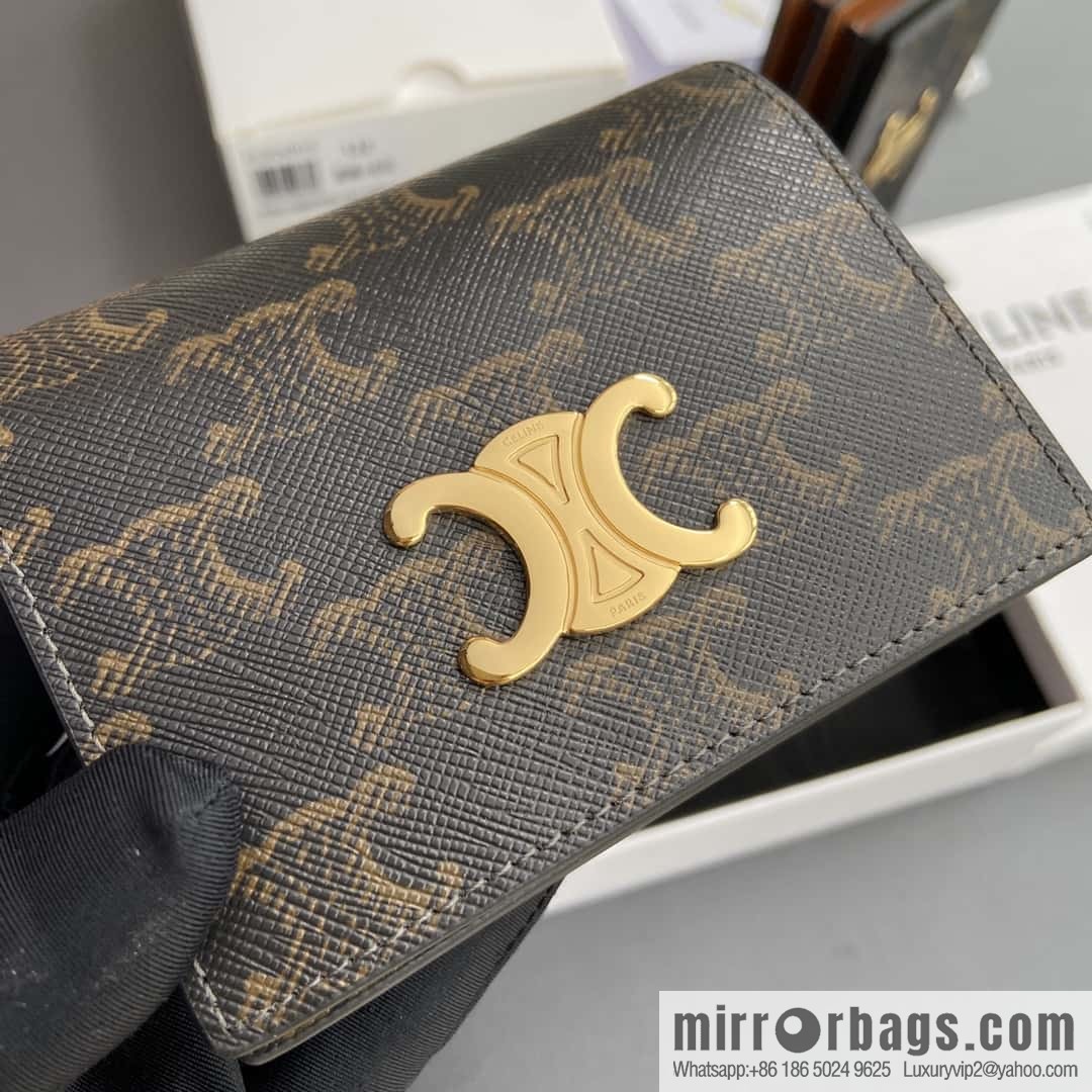 CELINE TRIOMPHE logo printed card holder 10M122DB7.04LU 123
