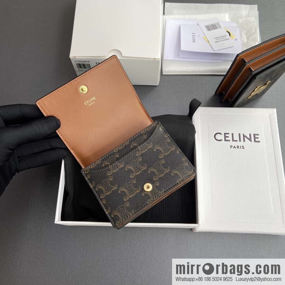 CELINE TRIOMPHE logo printed card holder 10M122DB7.04LU 123