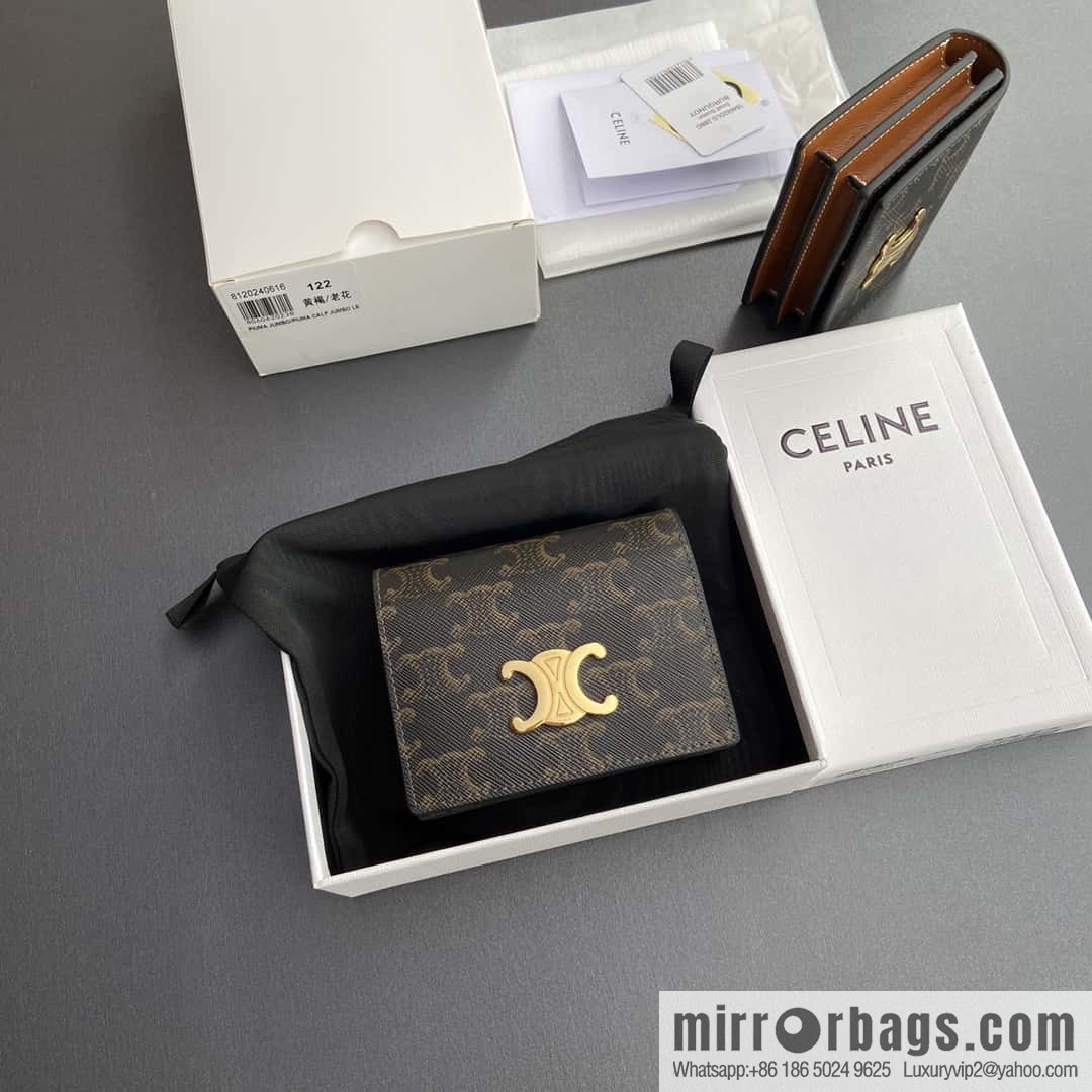 CELINE TRIOMPHE logo printed card holder 10M122DB7.04LU 123