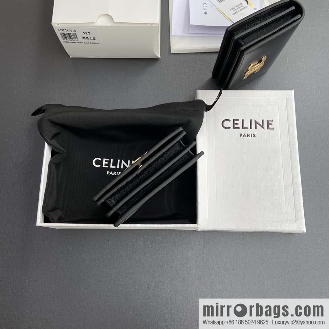 CELINE TRIOMPHE cow leather (fabric) flip card holder 10M123FOZ.38NO122