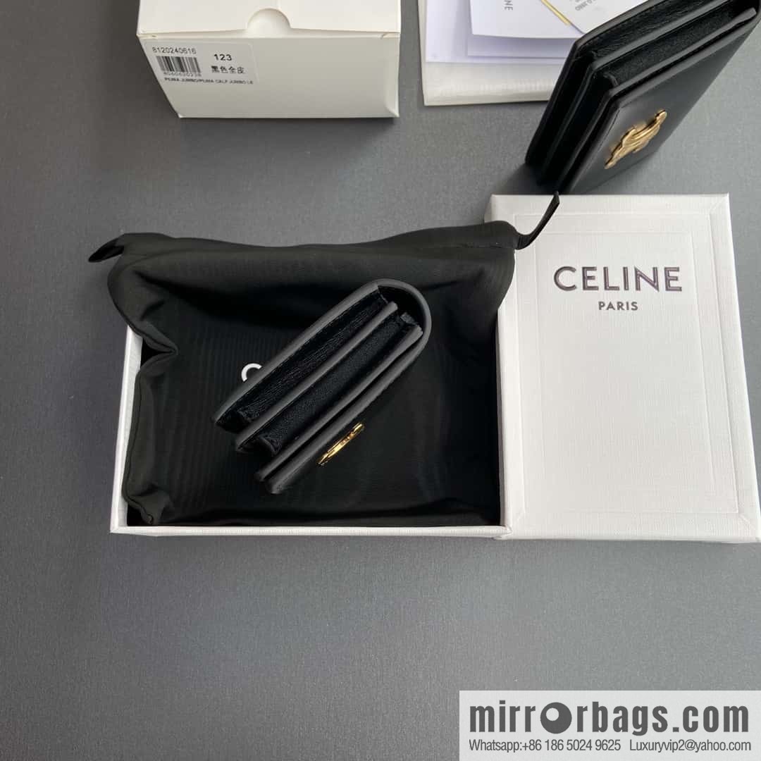 CELINE TRIOMPHE cow leather (fabric) flip card holder 10M123FOZ.38NO122