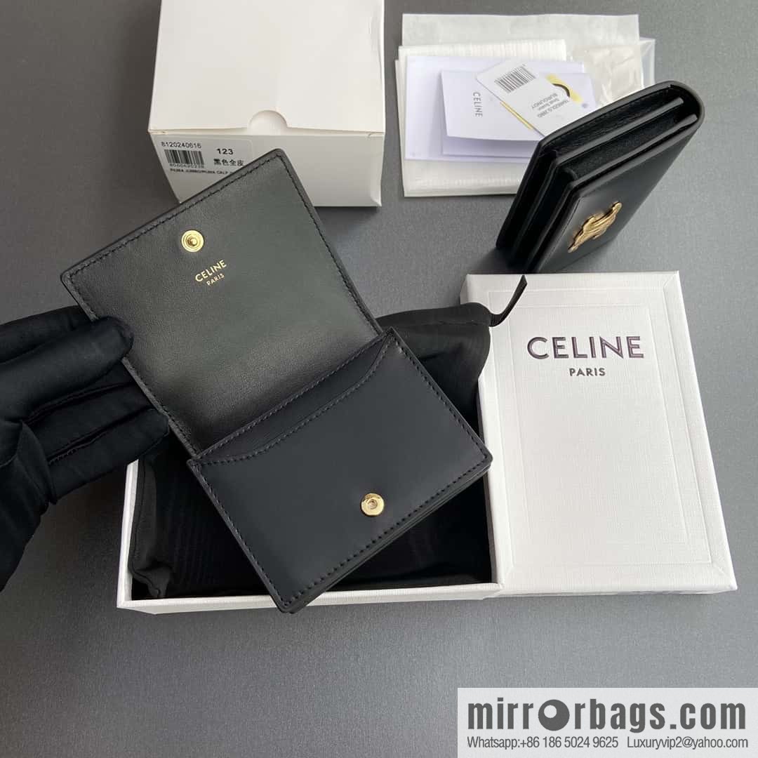 CELINE TRIOMPHE cow leather (fabric) flip card holder 10M123FOZ.38NO122