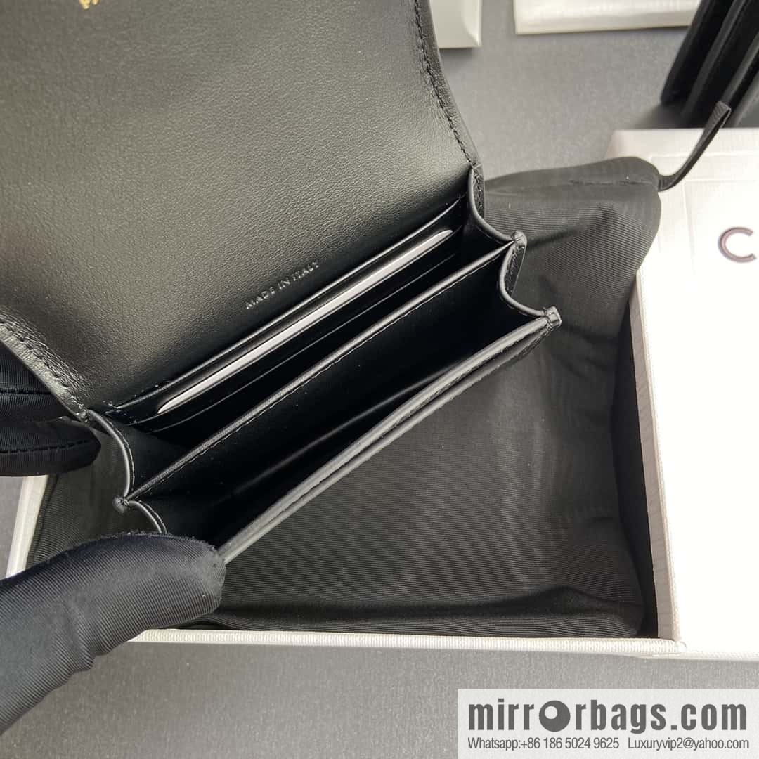 CELINE TRIOMPHE cow leather (fabric) flip card holder 10M123FOZ.38NO122