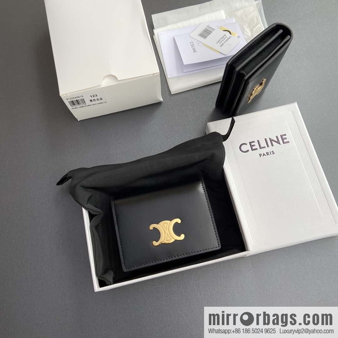 CELINE TRIOMPHE cow leather (fabric) flip card holder 10M123FOZ.38NO122