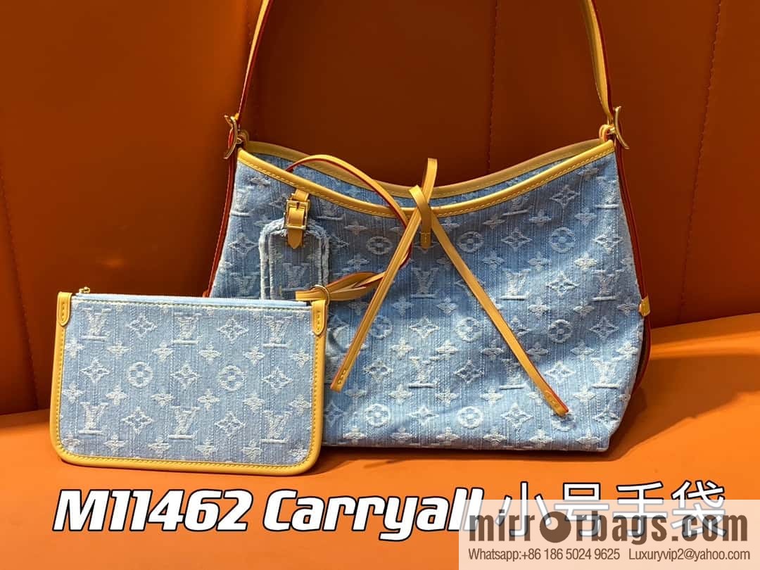 [Boutique‑grade] M11462 light blue denim shopping bag series Carryall handbag CarryAll medium handbag