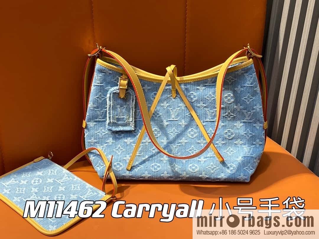 [Boutique‑grade] M11462 light blue denim shopping bag series Carryall handbag CarryAll medium handbag