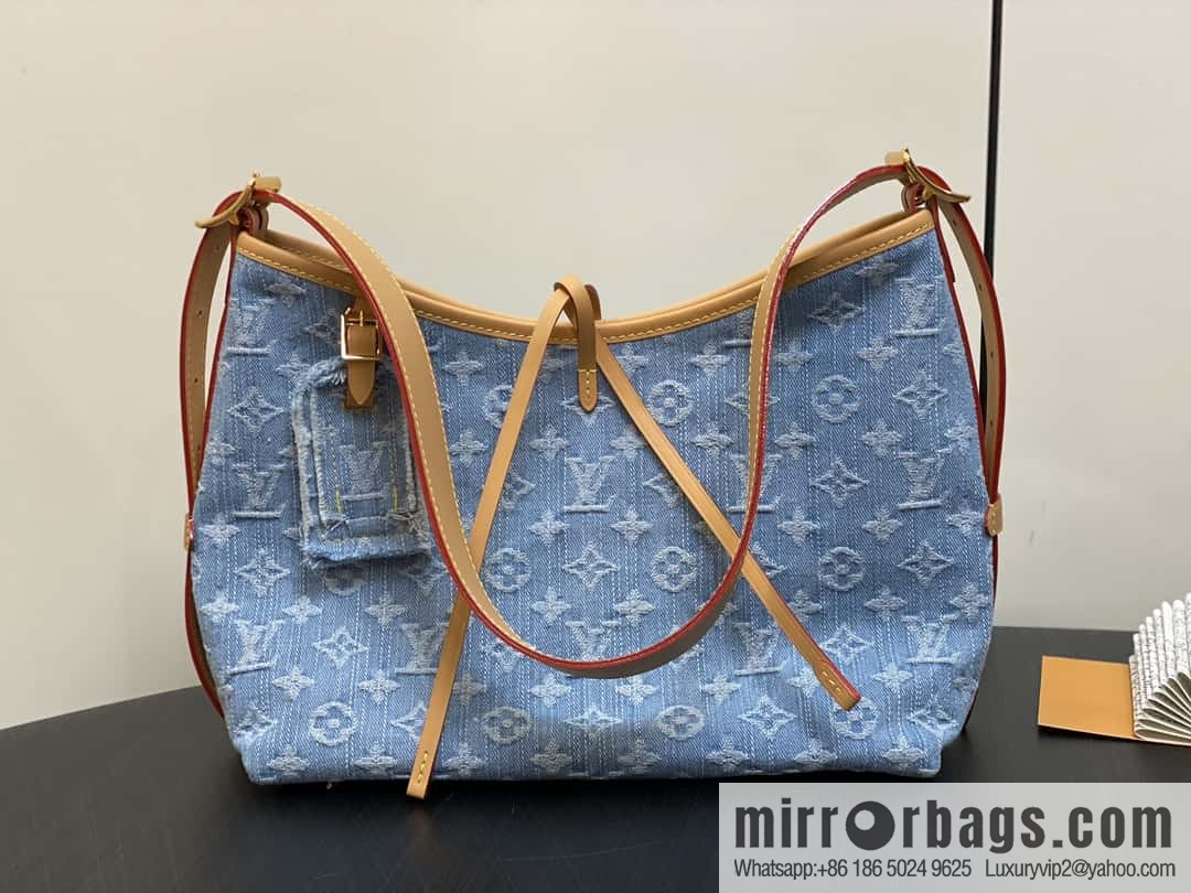 [Boutique‑grade] M11462 light blue denim shopping bag series Carryall handbag CarryAll medium handbag